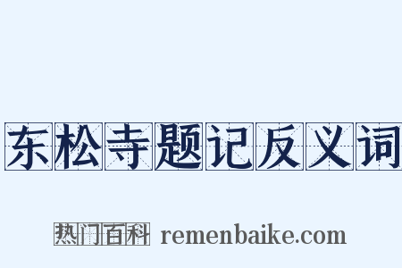 东松寺题记反义词是什么意思的图片